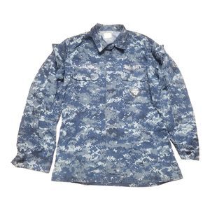 US Navy Blue Uniform Shirt Size Medium Long 8405-01-540-2426 Camouflage USN Used